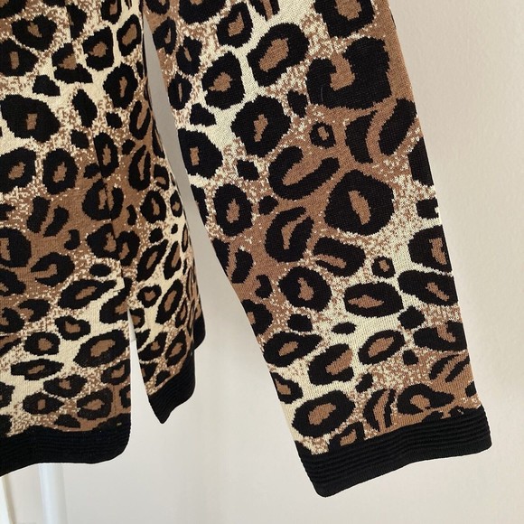 Exclusively Misook Animal Print Full Zip Knit Jacket Size XS Leopard Print - Picture 7 of 12